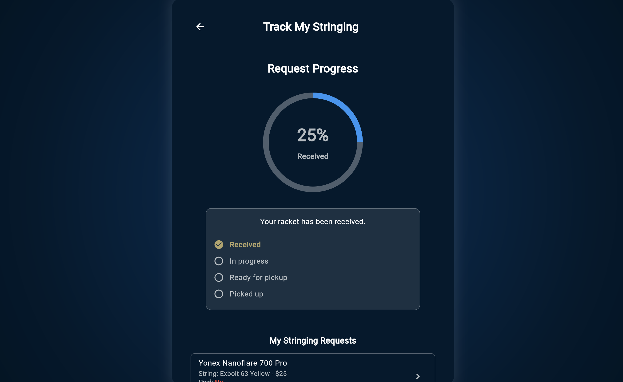 Live Progress Page